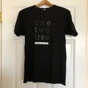 Paper Culture ONE TWO TREE T-Shirt Black Short Sleeve Men's Medium (fits small)